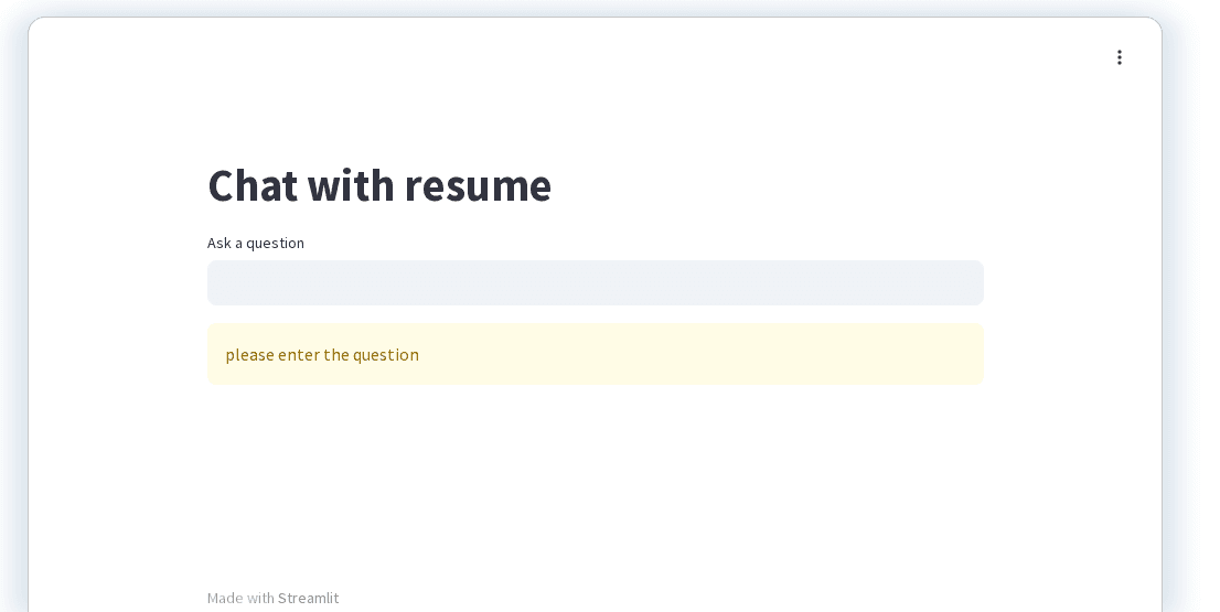 Chat with my Resume